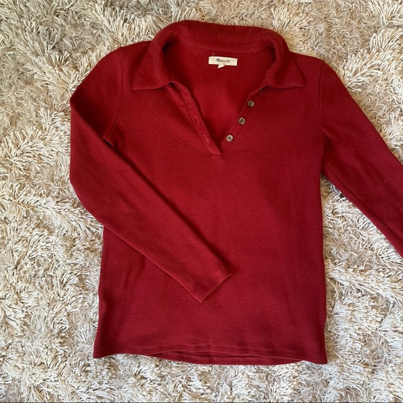 Madewell Plush Ribbed Polo - Picture 3 of 6